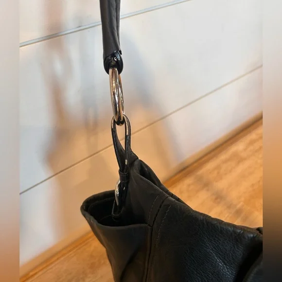 Authentic Prada black with silver accents leather Hobo bag with side pockets - Picture 4 of 16